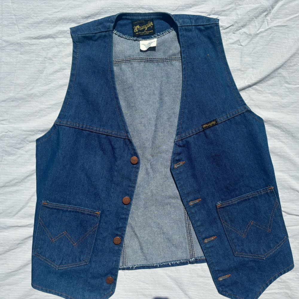 Vintage Wrangler Denim Vest – Unisex Medium 90s